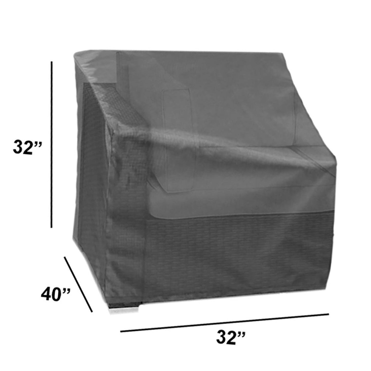Modular Cover Right End - 32"Wx40"Dx32"H - Mercury