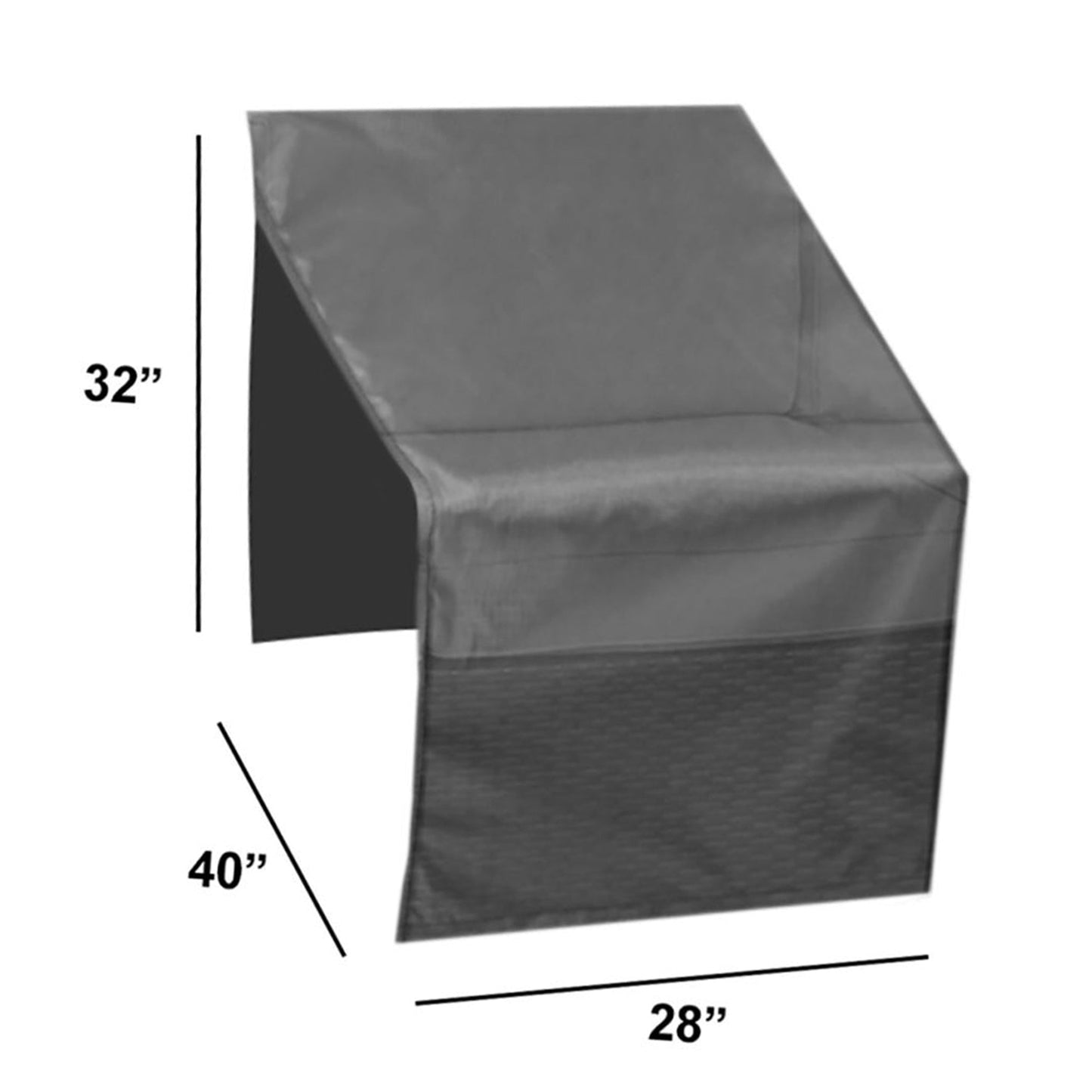 Modular Cover Armless - 28"Wx40"Dx32"H - Mercury
