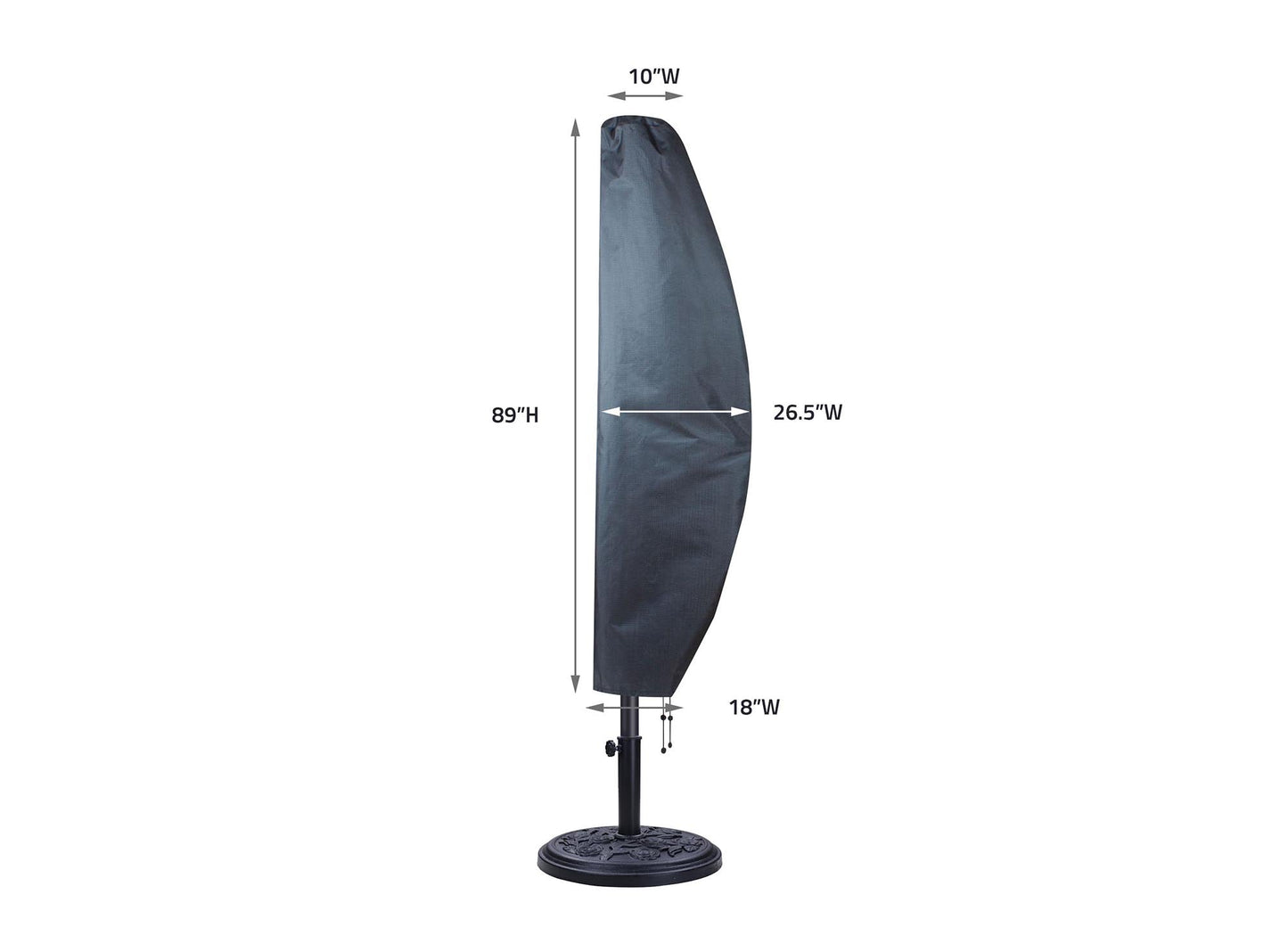 Umbrella Cover AG19 & AG3 - 17.72''/26.77''/21.65''Wx88''H - Mercury