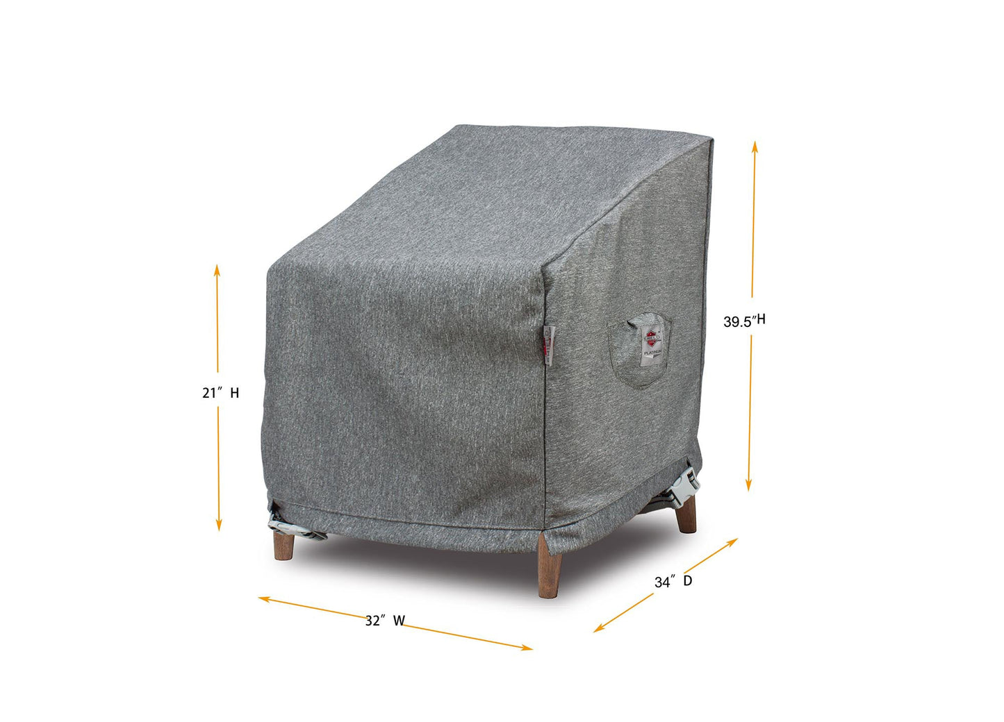 Premium Heavy-Duty High Back Club Chair Cover - 3-Layer Water & UV-Resistant, Platinum Series, 32"W x 34"D x 39.5"H for Outdoor Patio Furniture