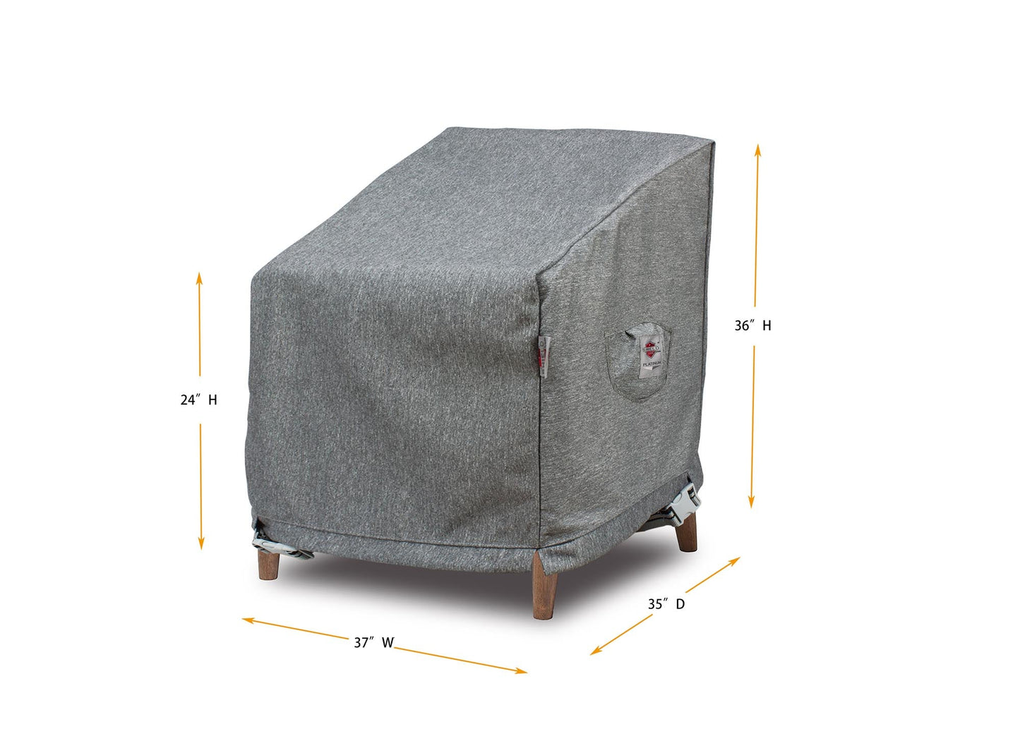 Premium Heavy-Duty Large Chair Cover - 3-Layer Water & UV-Resistant, Platinum Series, 37"W x 35"D x 24/36"H for Outdoor Patio Furniture