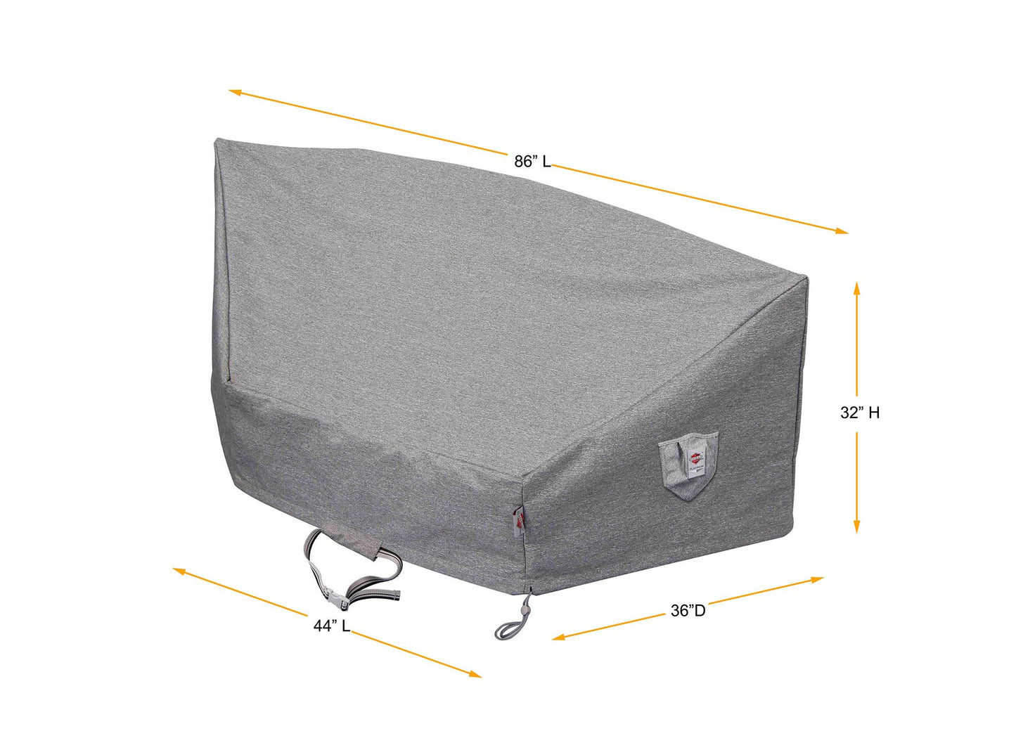 Premium Heavy-Duty Circular Sofa Cover - 3-Layer Water & UV-Resistant, Platinum Series, 86''/44''Wx36''Dx32''H for Outdoor Patio Furniture