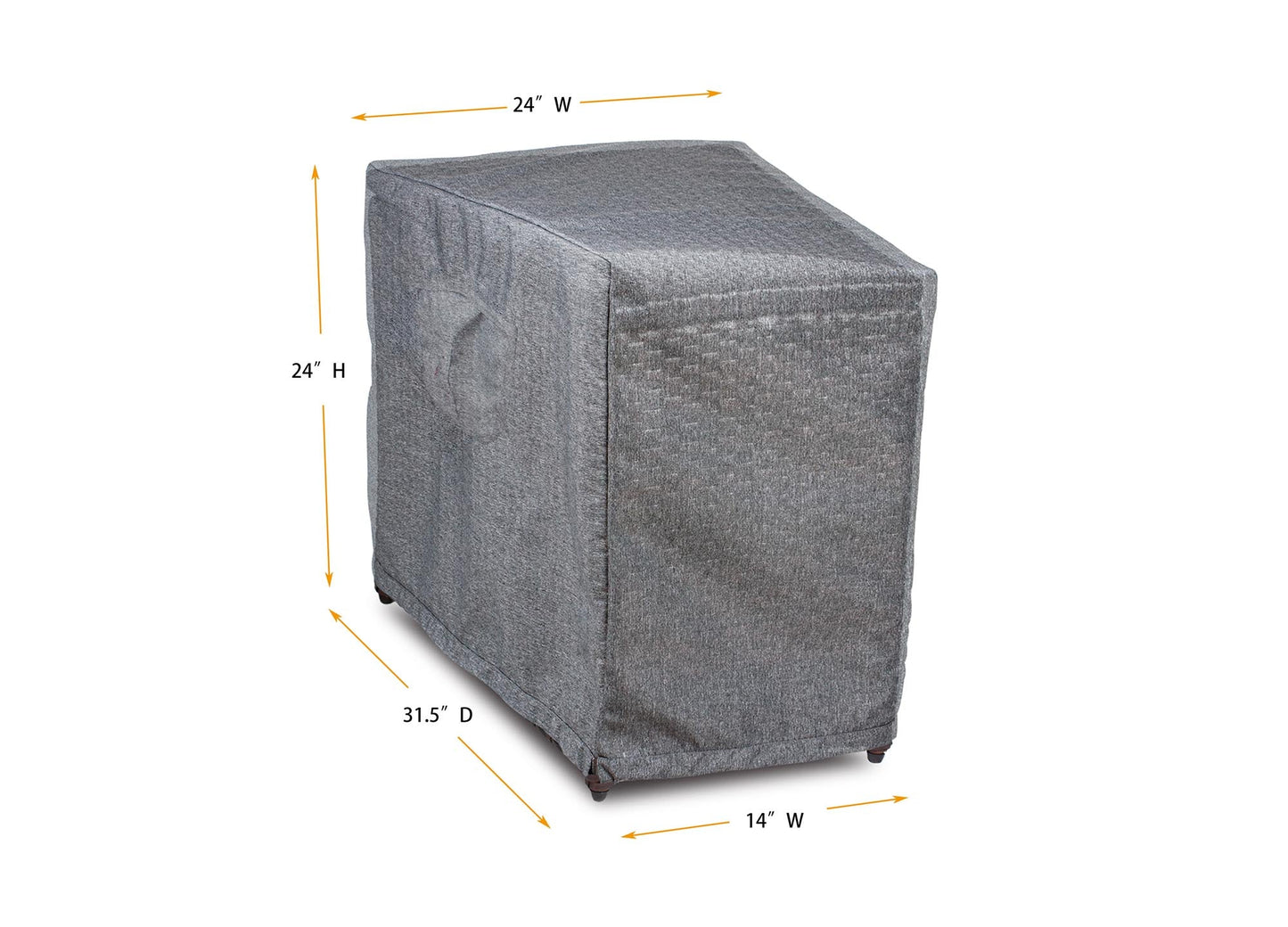 Premium Heavy-Duty Circular Accent Table Cover - 3-Layer Water & UV-Resistant, Platinum Series, 14"(F)/24"(B)W x  31.5"D x 24.5H