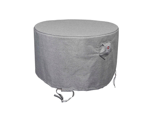Premium Heavy-Duty Round Fire Table Cover - 3-Layer Water & UV-Resistant, Platinum Series, 53"Dia x 25"H for Outdoor Patio Furniture