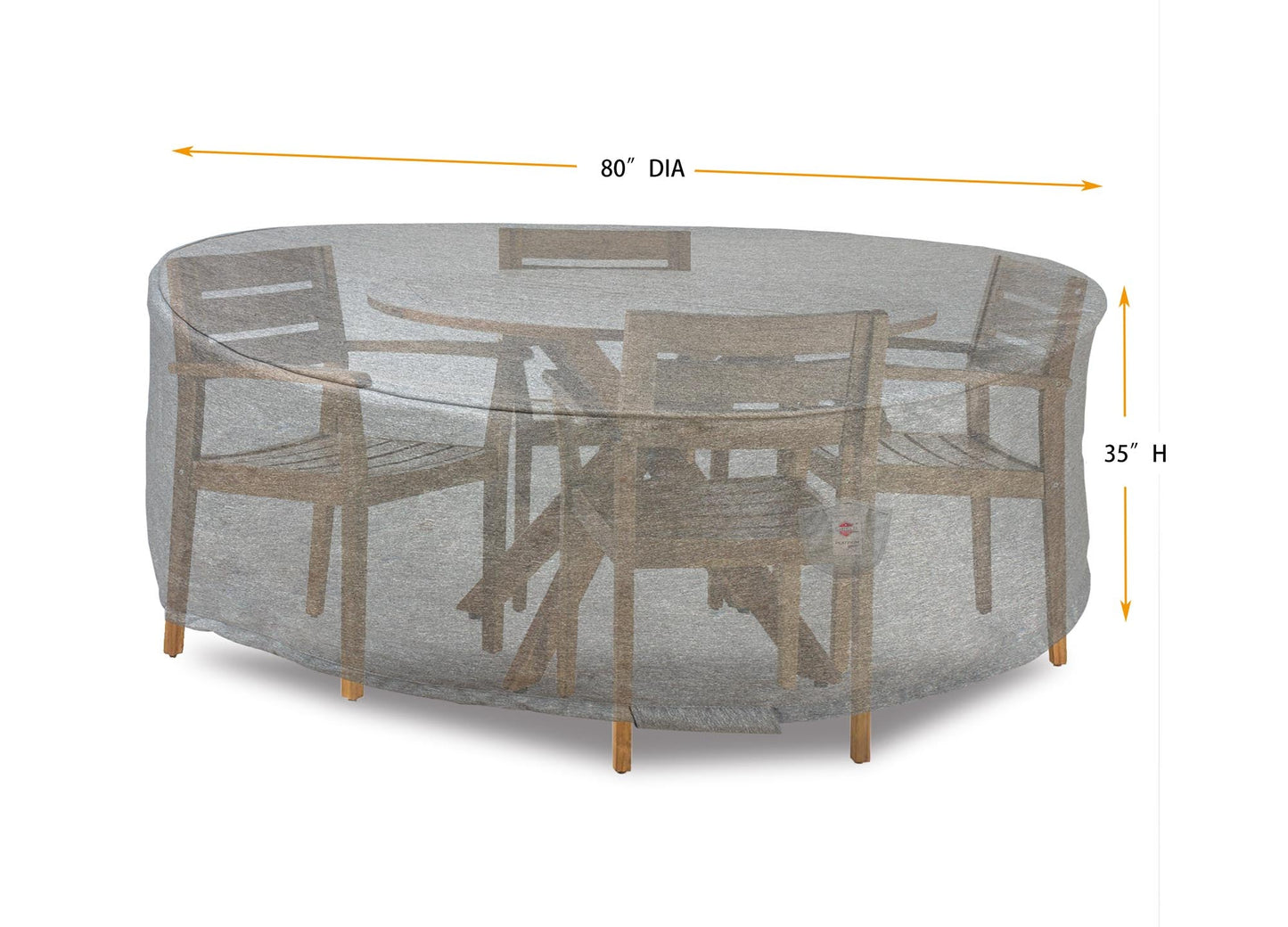 Premium Heavy-Duty Round Dining Set Cover - 3-Layer Water & UV-Resistant, Platinum Series, 80"Dia x 35"H for Outdoor Patio Furniture