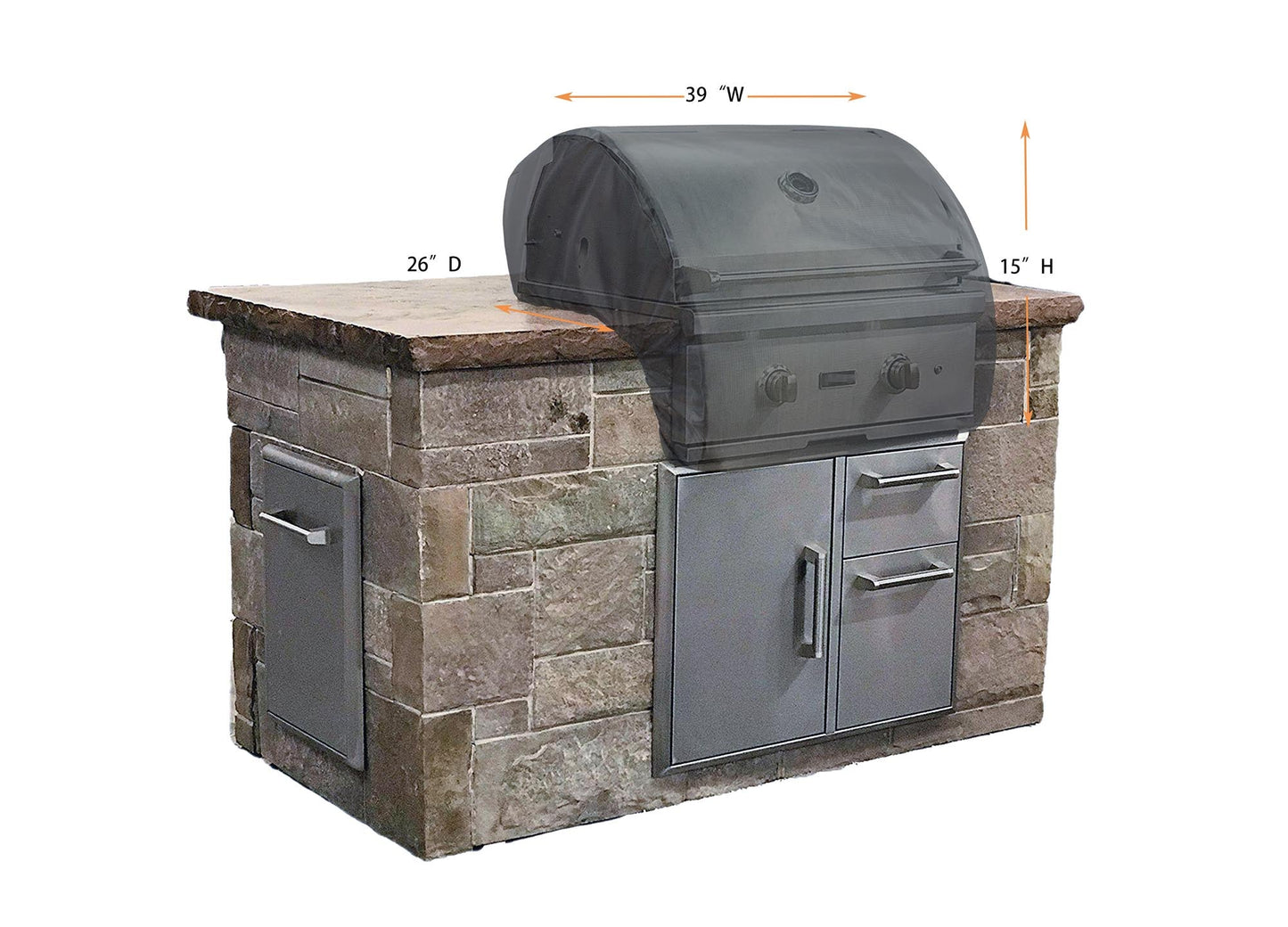 Grill Cover Titanium 38" Build-in Grill Cover (39"x26"x15")