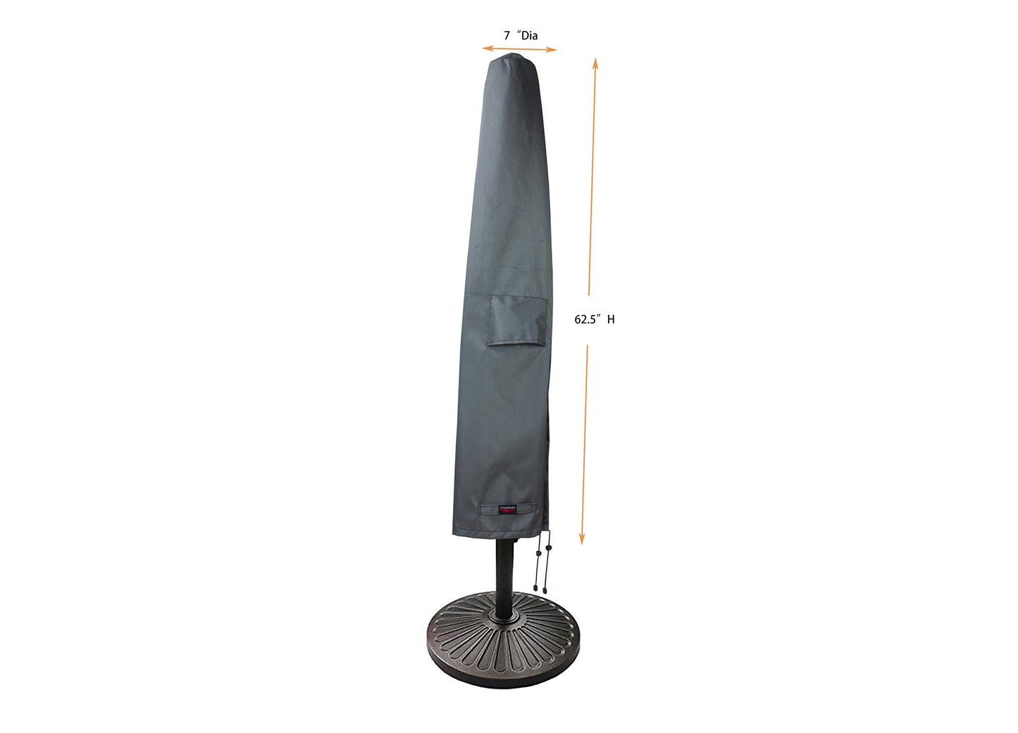 Umbrella Cover (Market Style) Round 9' - 7"Dia x 62.5"H Titanium