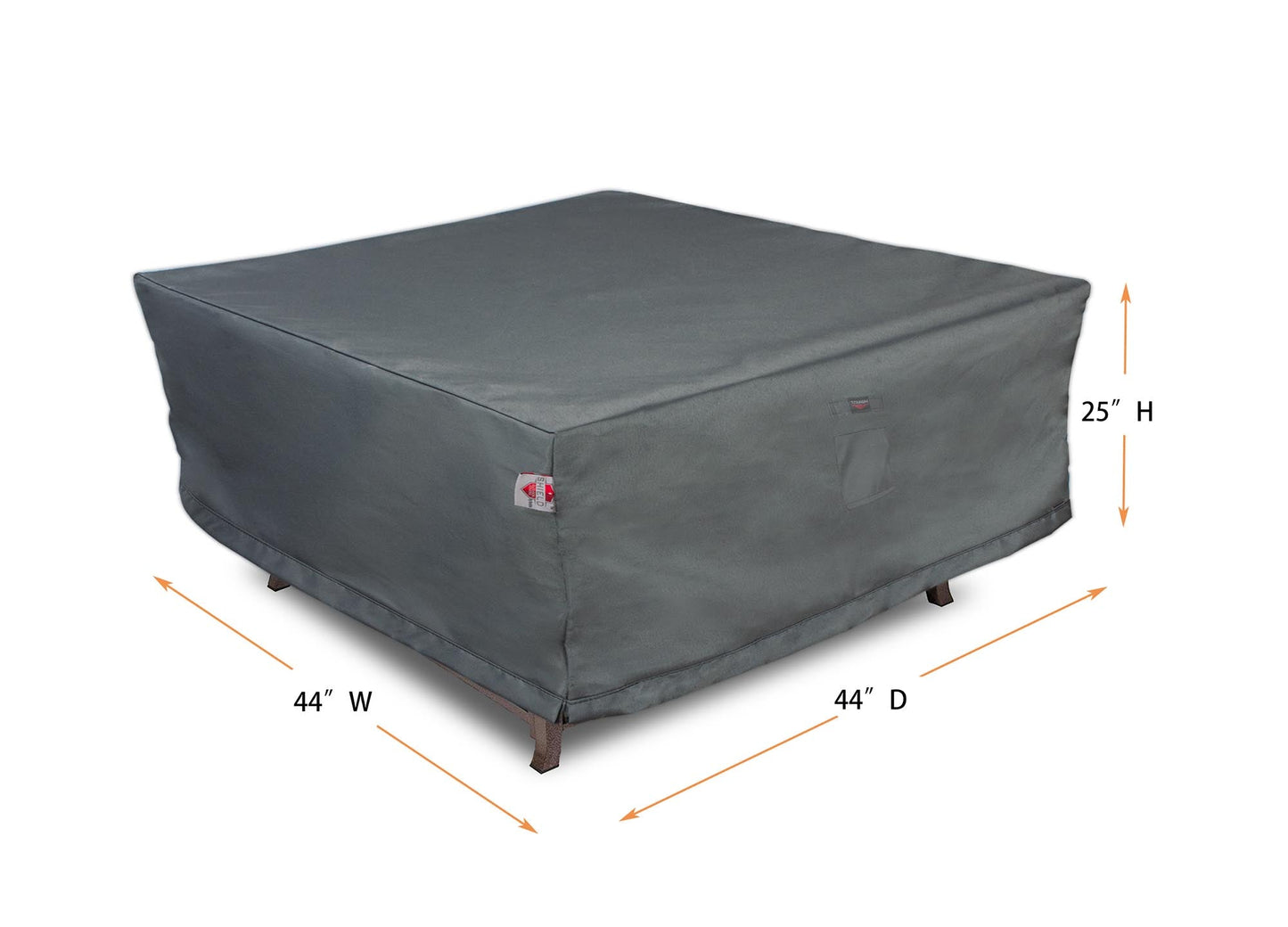 Fire Table Cover Square - 44" W x 44" D x 25" H Titanium