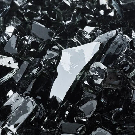 1/2" Reflective Black Fireglass 15lb
