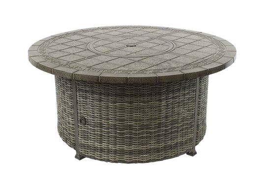 52" Round Athena Dark Chat Firepit Table (Burner Included)