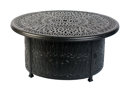 52" Round Chat Wrap Firepit Table Signature (Burner Included)