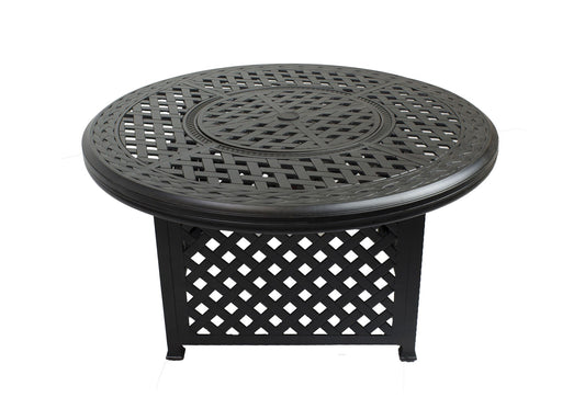 48" Round Chat Firepit Table Weave (Burner Included)