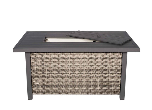 52" x 32" Rectangle Firepit Table Athena Dark