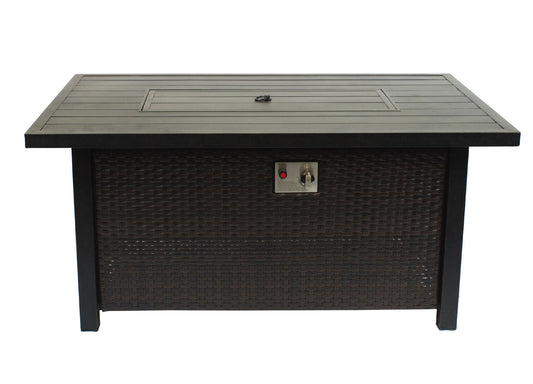 52" x 32" Rectangle Chat Aztec Firepit Table w/Burner