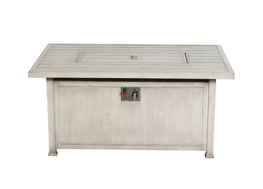 52" x 32" Rectangle Chat Firepit Table JoLee White