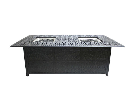 84" x 44" Rectangle Dining Wrap Firepit Table With 2 Burners Signature (Burner Included)