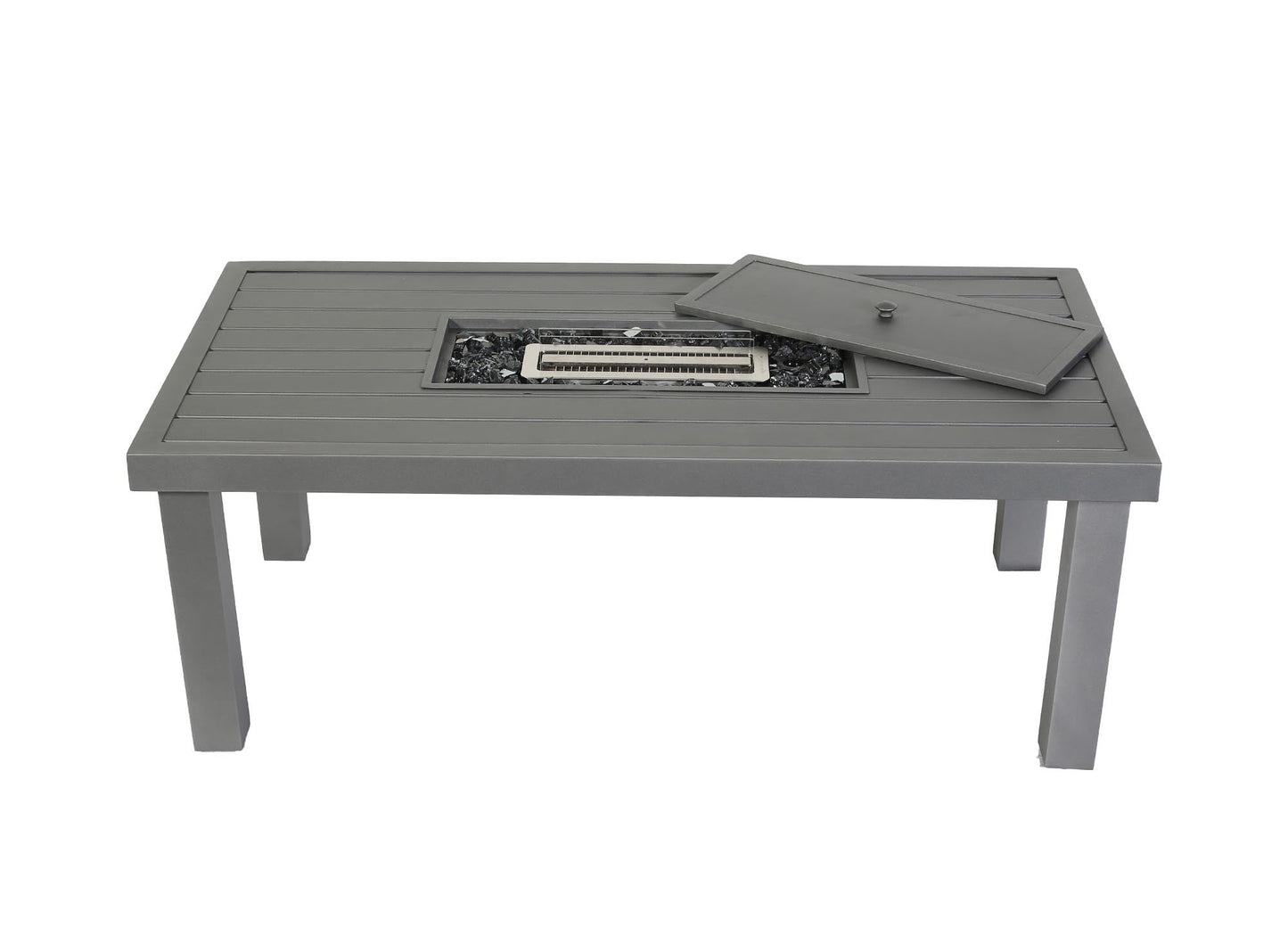 Coffee Table 48" x 25" JoLee White with Lovin Flame Burner