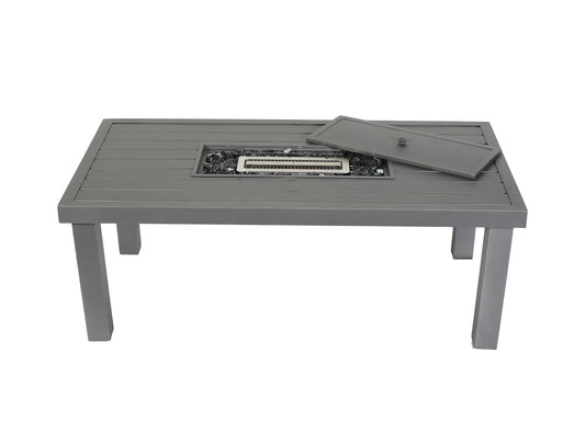 Coffee Table 48" x 25" JoLee White with Lovin Flame Burner