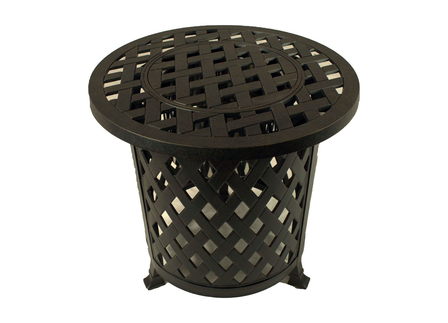 21" Round Multi-Purpose Accent Table Weave (w/ Ice Bucket)