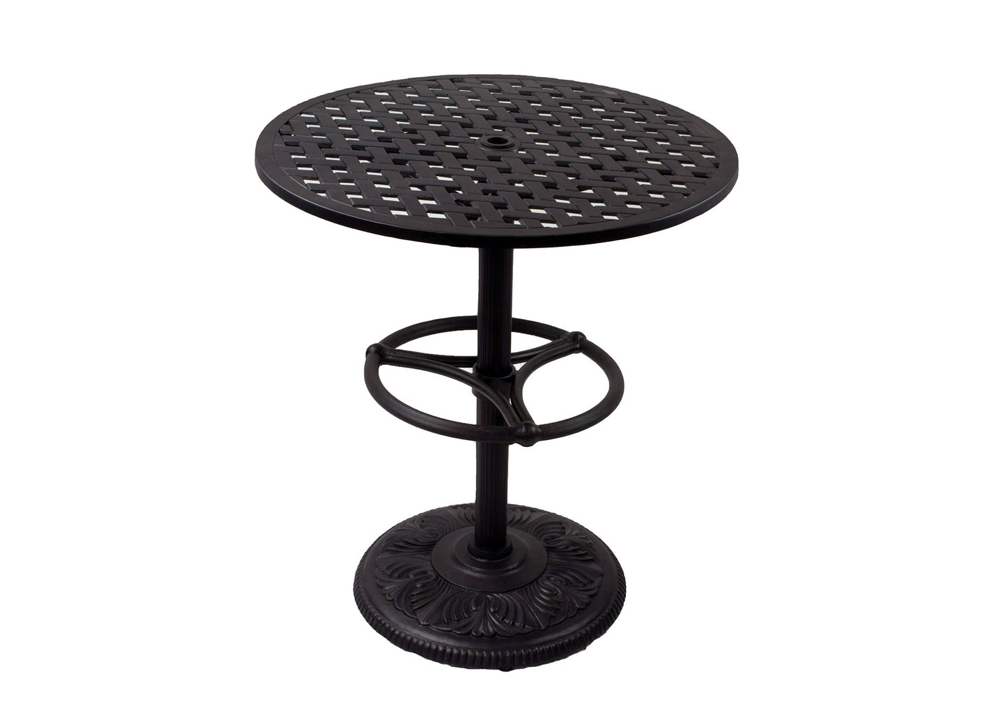 36" Round Pedestal Counter Table Weave With Footrest