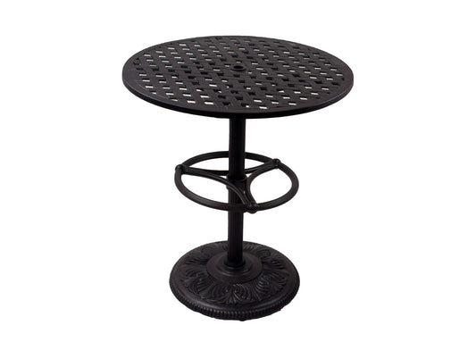 36" Round Pedestal Counter Table Weave With Footrest