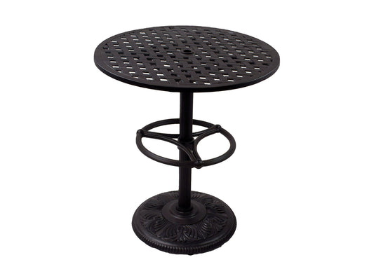 42" Round Pedestal Counter Table Weave With Footrest