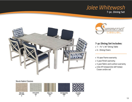 JoLee White Dining 7PC Set