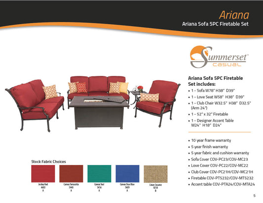 Ariana Sofa 5PC Firetable Set