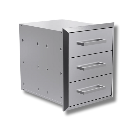 304 Stainless Steel Triple Drawers with light and soft close