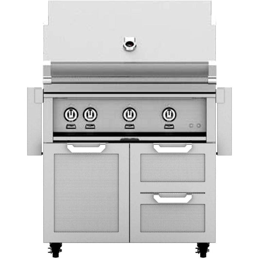 Hestan 36-Inch Propane Gas Grill W/ Rotisserie On Double Drawer & Door Tower Cart - Steeletto - GABR36-LP-SS - Image 1