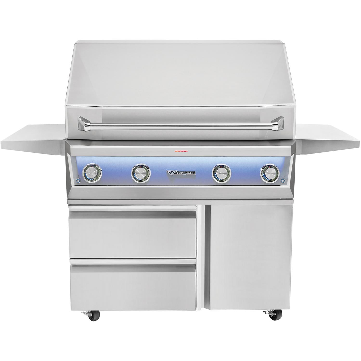 Twin Eagles Eagle One 42-Inch 3-Burner Natural Gas Grill with Sear Zone & Infrared Rotisserie Burner On Deluxe Cart - TE1BQ42RS-N - Image 1