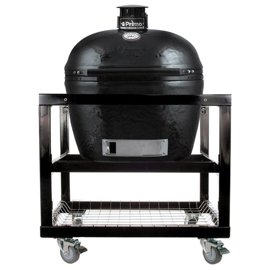 Primo Oval XL 400 Ceramic Kamado Grill On Cart With Stainless Steel Grates - PGCXLH (2021) - Image 1