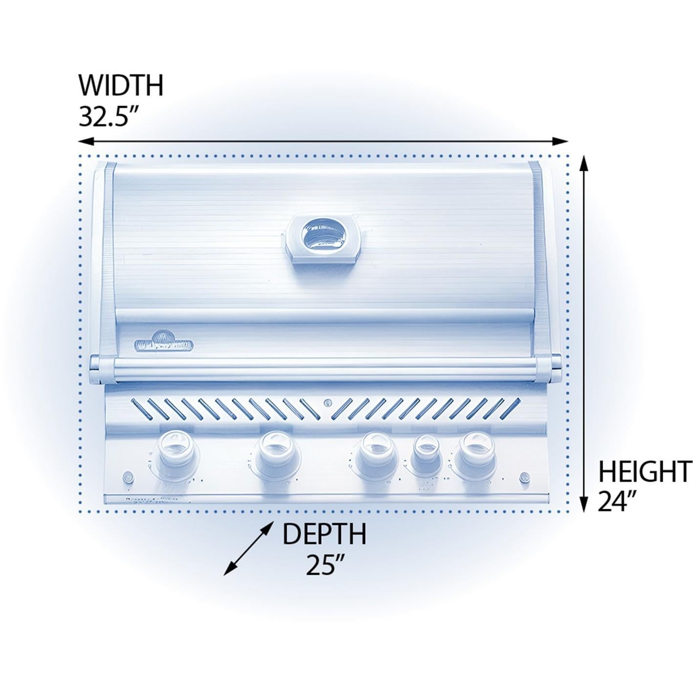 Napoleon Prestige PRO 500 4-Burner Built-in Natural Gas Grill w/ Rotisserie - BIPRO500RBNSS-3 - Image 2