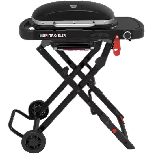 Weber Traveler Compact Cast Iron Portable Propane Gas Grill - 1500460 - Image 1