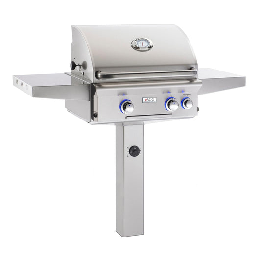 American Outdoor Grill L-Series 24-Inch 2-Burner Propane Gas Grill On In-Ground Post With Rotisserie - 24PGL - Image 1