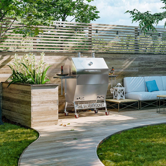 Rocket Outdoors Large Silver Rocket Kamado Grill - LGSRG - Image 1