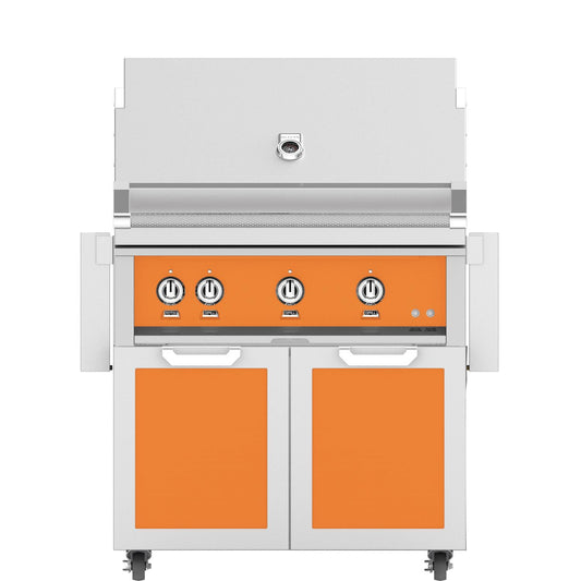 Hestan 36-Inch Propane Gas Grill W/ Rotisserie On Double Door Tower Cart - Citra - GABR36-LP-OR - Image 1