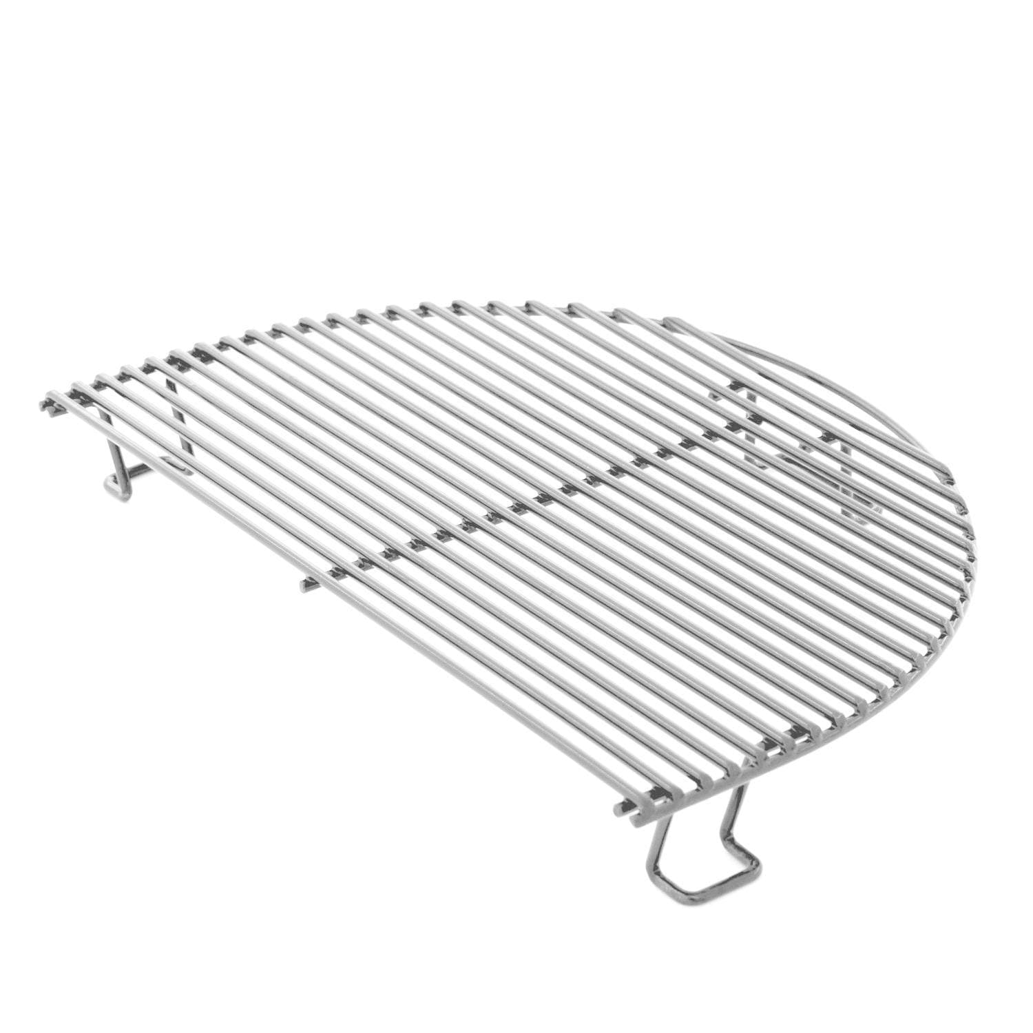 Primo Oval Junior 200 Ceramic Kamado Grill On Countertop Cypress Table With Stainless Steel Grates - PGCJRH (2021) - Image 4