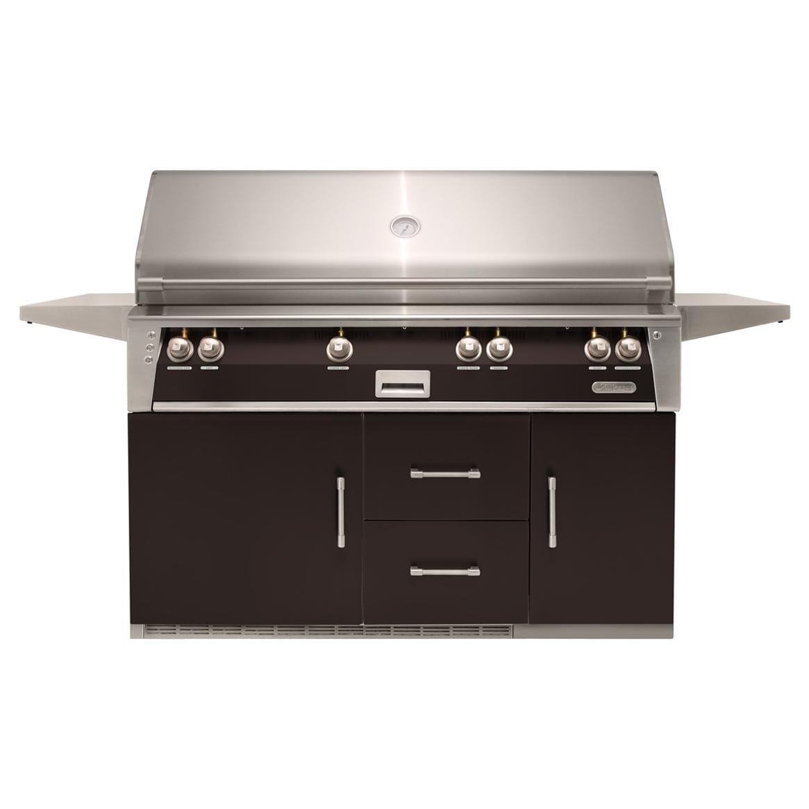 Alfresco ALXE 56-Inch Freestanding Natural Gas All Grill On Refrigerated Cart With Sear Zone And Rotisserie in Jet Black Matte - ALXE-56BFGR-NG-SM9005 - Image 1