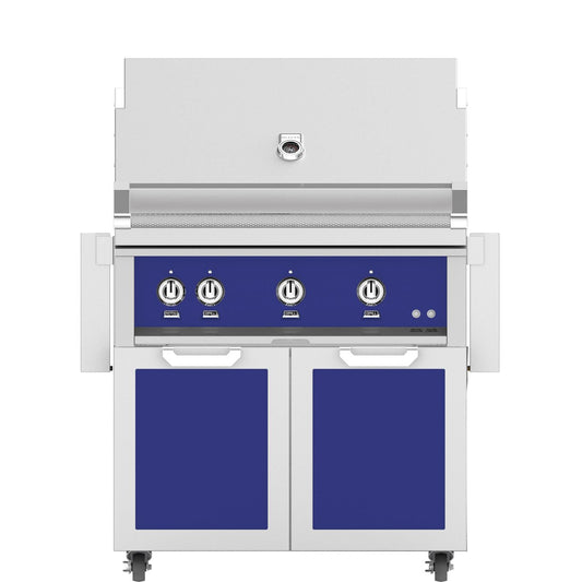 Hestan 36-Inch Propane Gas Grill W/ Sear Burner & Rotisserie On Double Door Tower Cart - Prince - GMBR36-LP-BU - Image 1