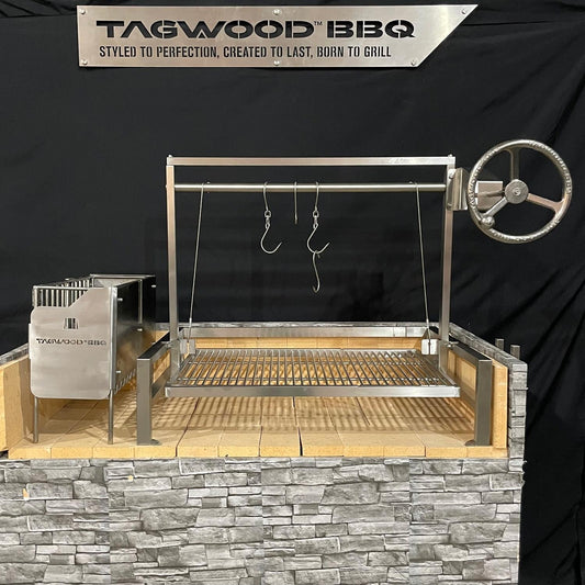 Tagwood BBQ Insert Style Argentine Santa Maria Wood Fire & Charcoal Gaucho Grill Without Firebricks - BBQ09SSFRONT - Image 1