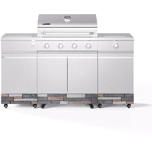 TYTUS Fresno Series 5-Burner Propane Island Grill in Stainless Steel + Ash Stone - TDT-021-0704 - Image 1