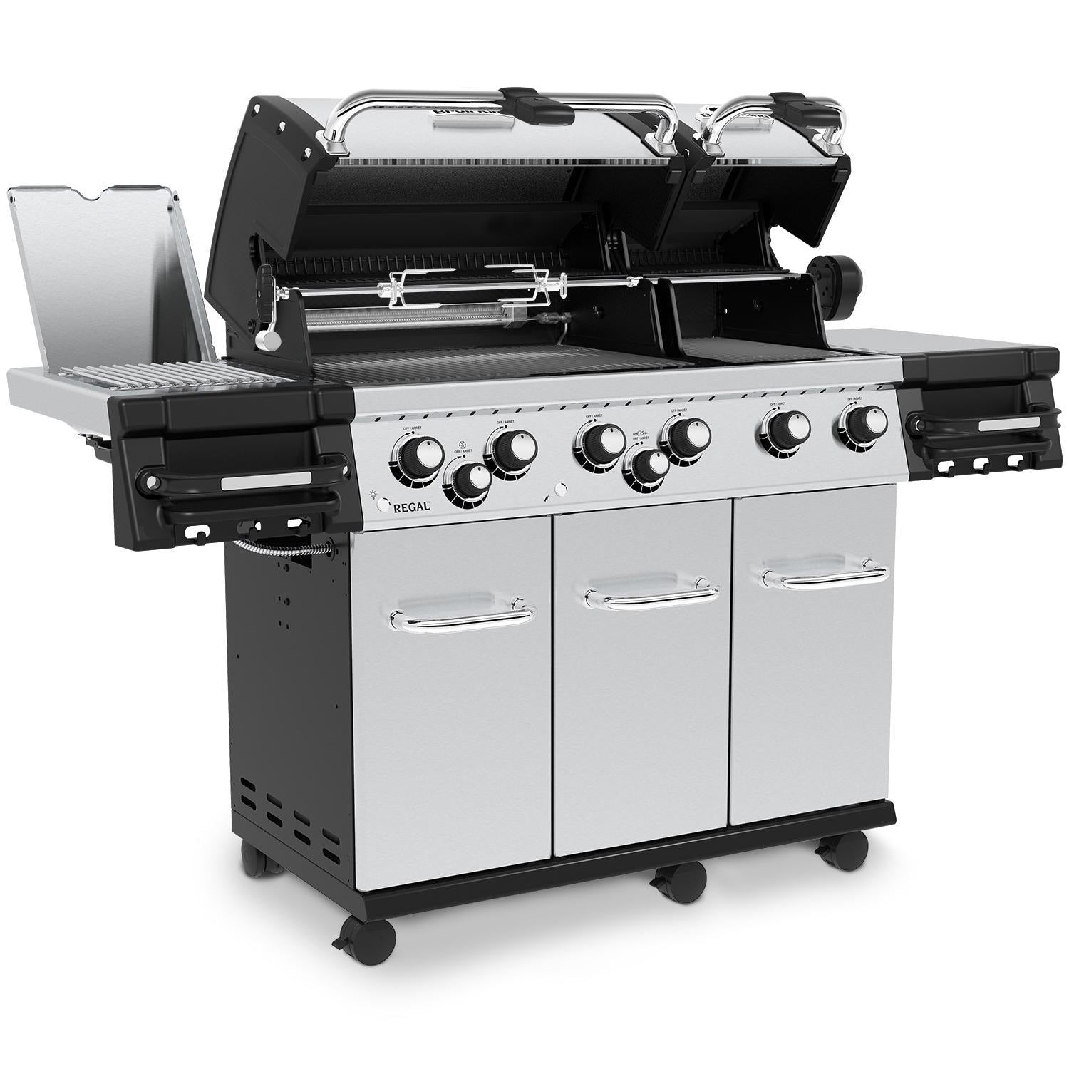 Broil King Regal S 690 PRO IR 6-Burner Natural Gas Grill With Rotisserie & Infrared Side Burner - Stainless Steel - 957947 - Image 5
