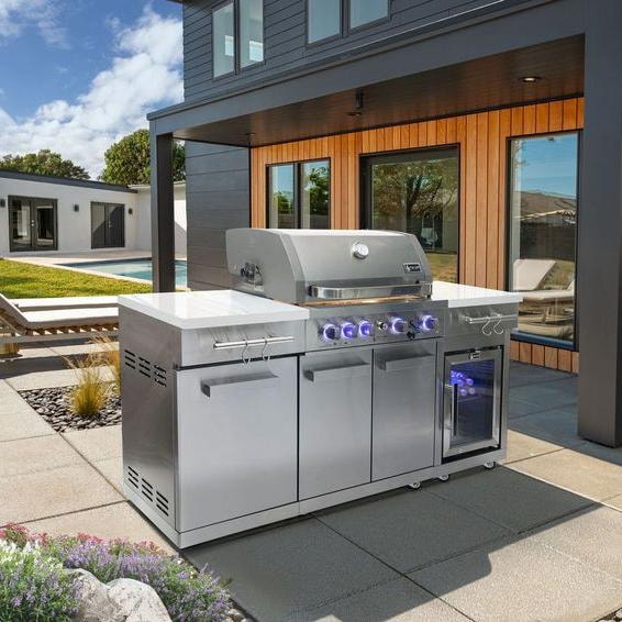 Mont Alpi Compact Series 6 Ft Natural Gas Outdoor Kitchen Island in Stainless Steel - MA-957RS - Image 5