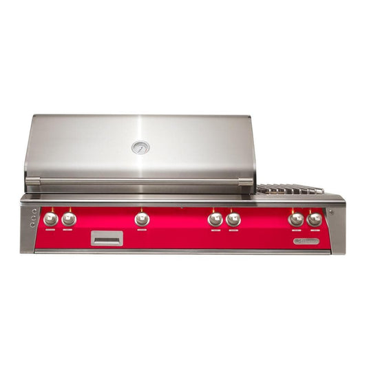 Alfresco ALXE 56-Inch Built-In Propane Deluxe Grill With Rotisserie And Side Burner in Raspberry Red - ALXE-56-LP-S3027 - Image 1