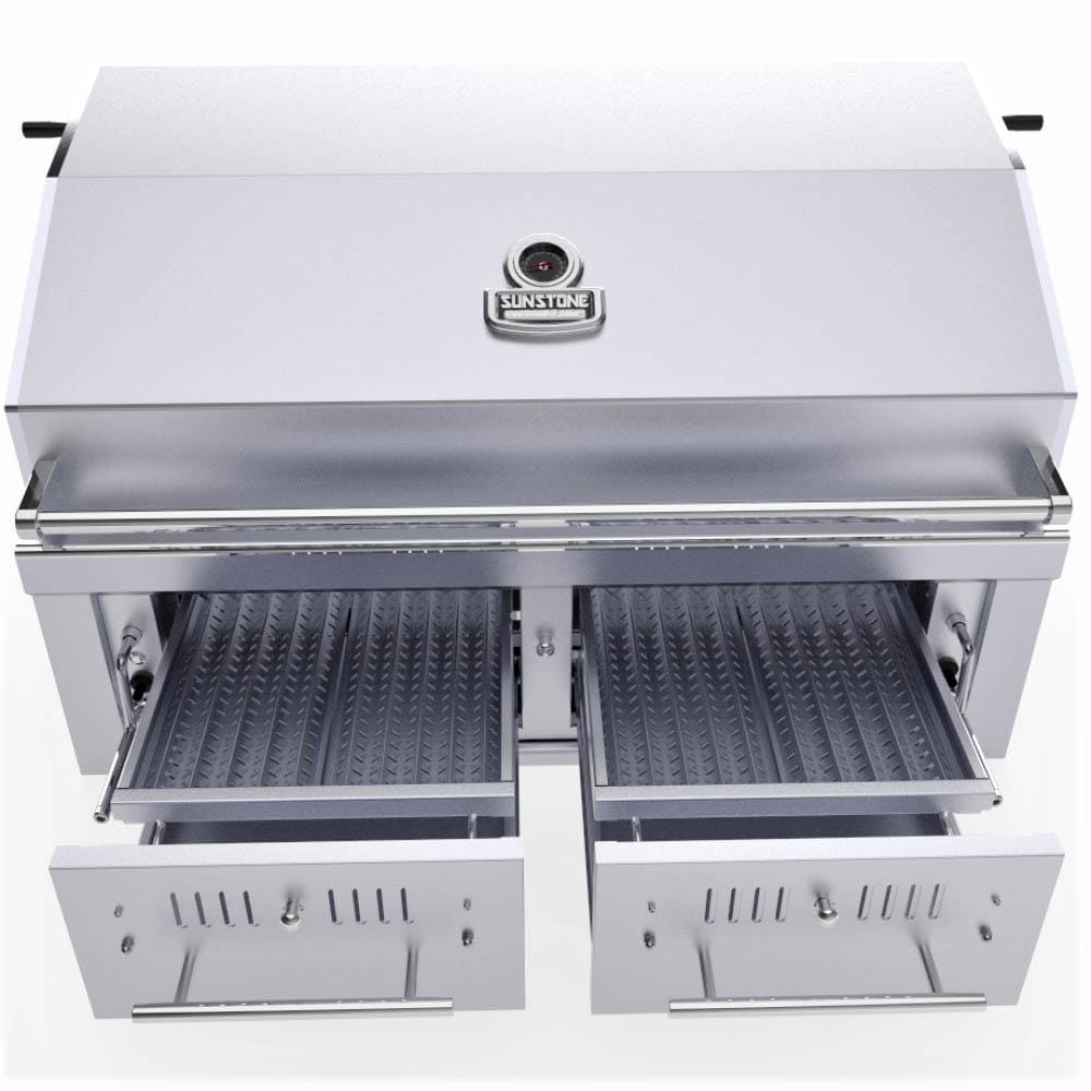 Sunstone Series 42 Inch Natural Gas Hybrid Dual Zone Charcoal/Wood Burning Grill - EMCHDZ42-NG - Image 3