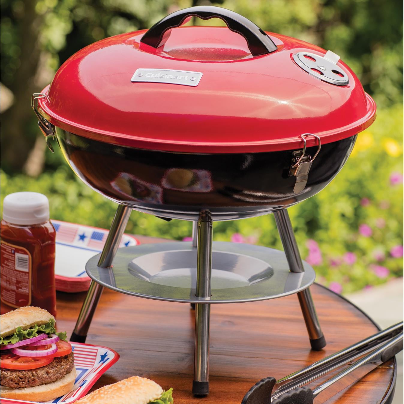 Cuisinart 14-Inch Portable Tabletop Charcoal Grill - Red - CCG-190RB - Image 2