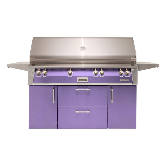 Alfresco ALXE 56-Inch Freestanding Natural Gas All Grill With Sear Zone And Rotisserie in Blue Lilac - ALXE-56BFGC-NG-S4005 - Image 1