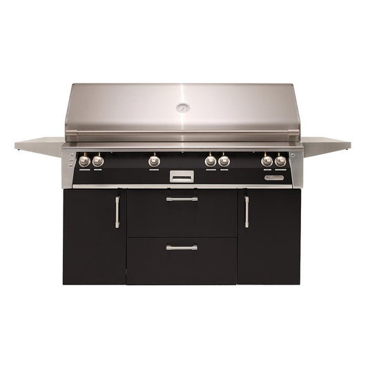 Alfresco ALXE 56-Inch Freestanding Propane All Grill With Sear Zone And Rotisserie in Jet Black Gloss - ALXE-56BFGC-LP-S9005 - Image 1