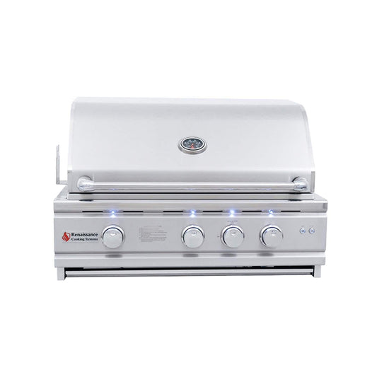 RCS Cutlass Pro 30 Inch Built-In Propane Grill w/ Ceramic Briquette Tray Flame Tamers -RON30BLP - Image 1